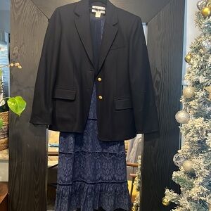 Nordstrom Navy Blue Lacy Dress and Vintage Blazer